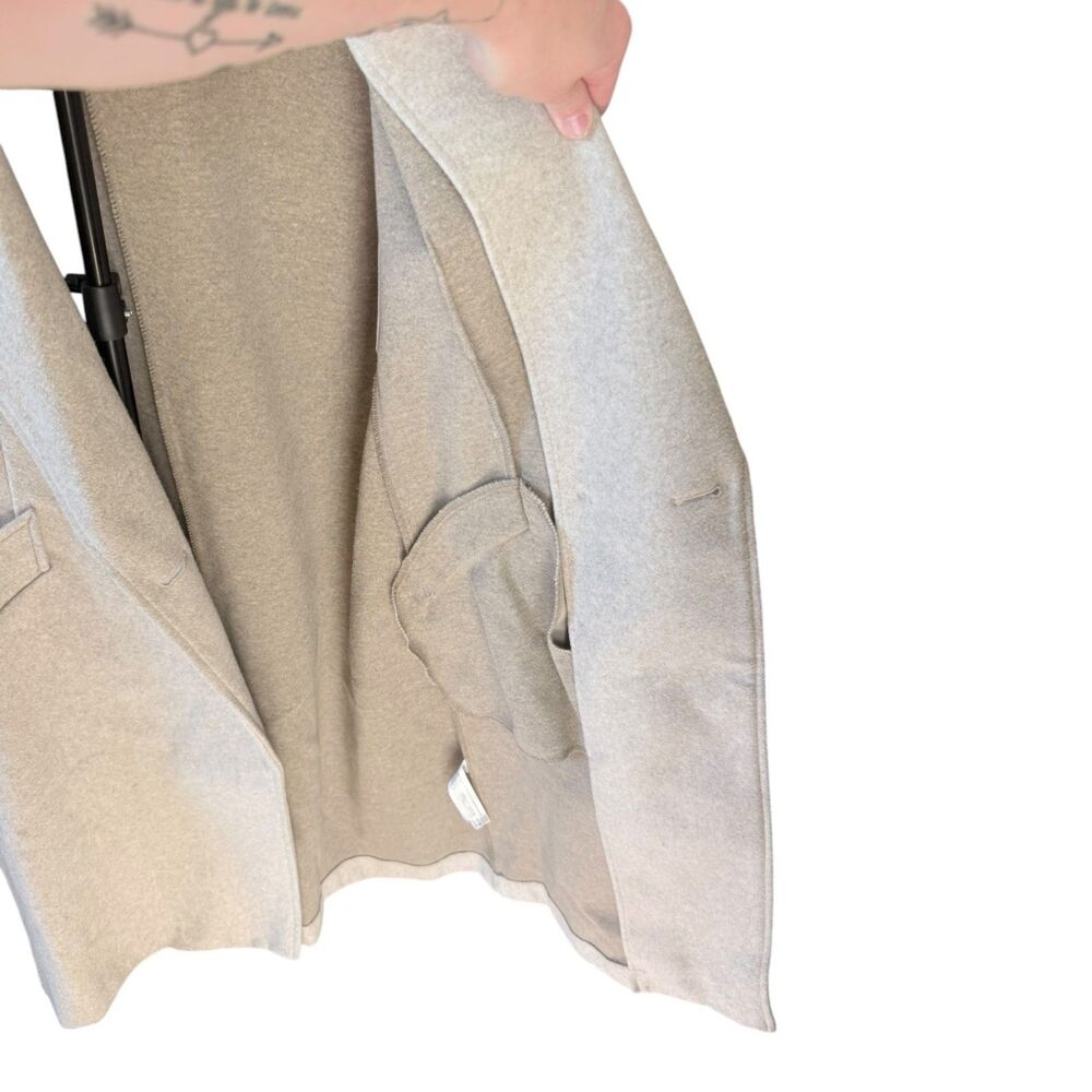 ZARA Soft Beige Double Breasted Sleeveless Long Waistcoat Vest Coat Small - Picture 4 of 8